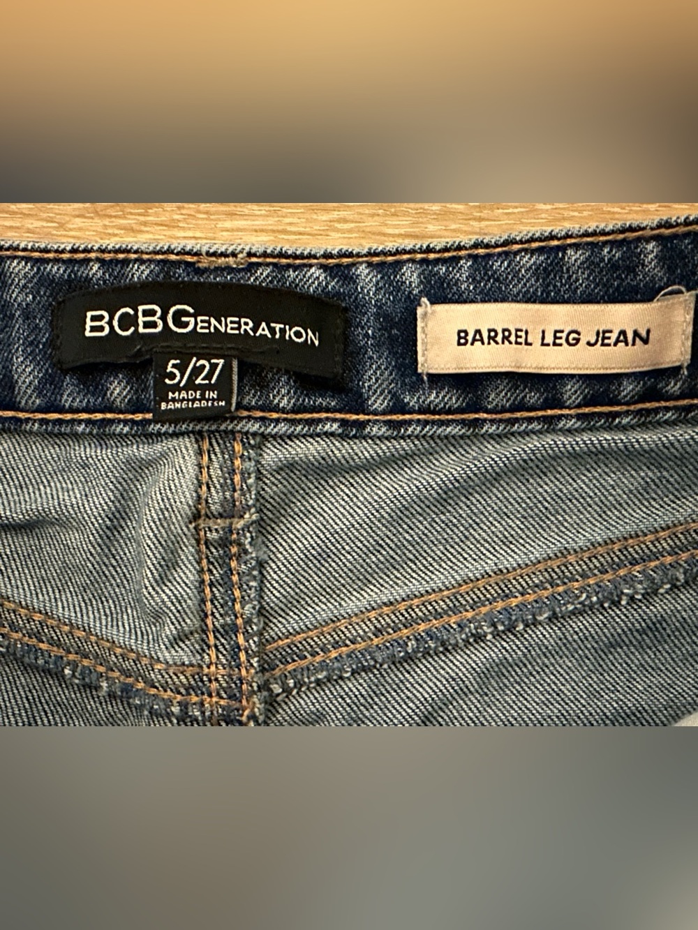 BCBGeneration Barrel Leg Jean High Rise Dark Wash Balloon Pants Grunge Preppy - Picture 5 of 5